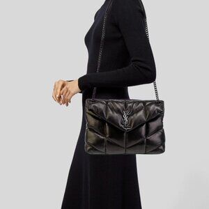 Authentic Saint Laurent LOU LOU Small Puffer Leather Shoulder Bag